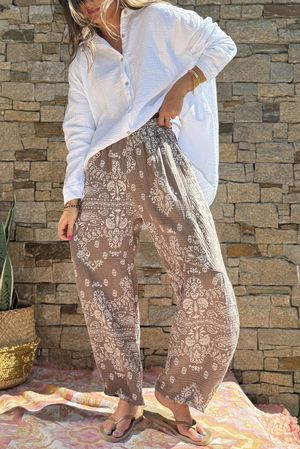 Hush Pillow Cotton Bandana B Classic Barrel Pant Mocha